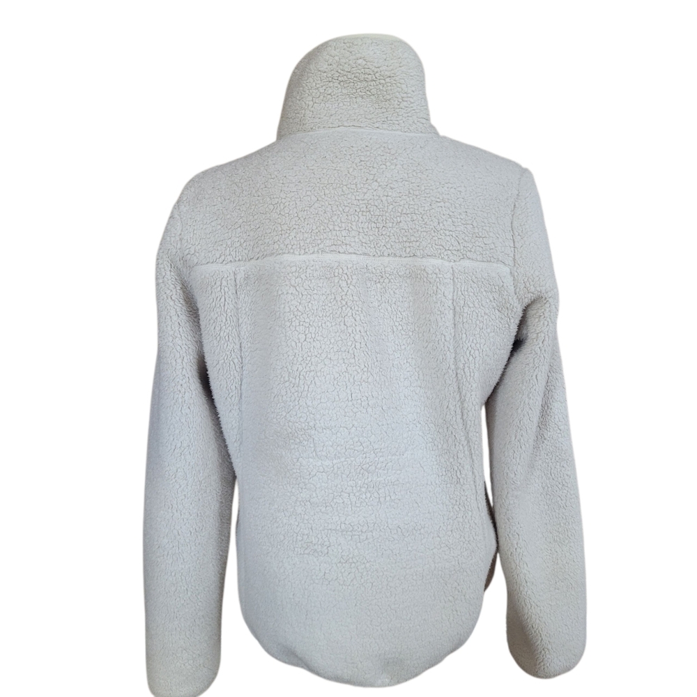 The North Face Cream Sherpa Fleece Zip Front Jacket Women’s Size M - Picture 2 of 8